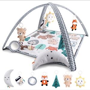 The Peanutshell Woodland 7-in-1 Activity Play Gym & Play Mat for baby.